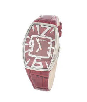 Chronotech Red Leather Dress Watch