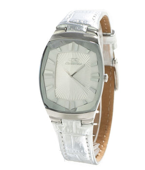 Chronotech Silver Leather Dress Watch
