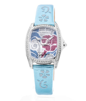 Chronotech Blue Leather Dress Watch