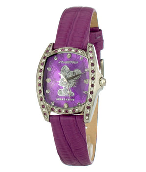 Chronotech Purple Leather Dress Watch