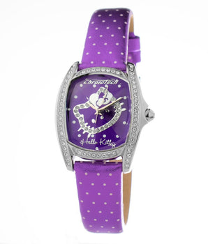 Chronotech Purple Leather Dress Watch