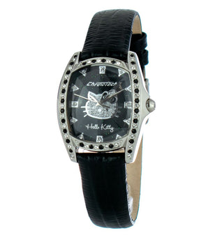 Chronotech Black Leather Dress Watch