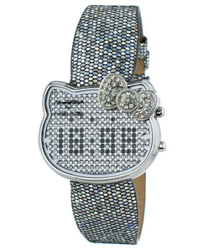 Chronotech Silver Leather Dress Watch