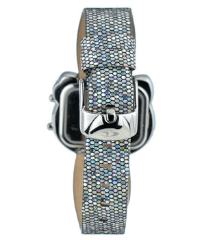 Chronotech Silver Leather Dress Watch