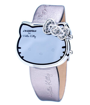 Chronotech Silver Leather Digital Watch