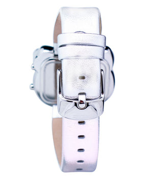 Chronotech Silver Leather Digital Watch