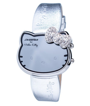 Chronotech Silver Leather Digital Watch