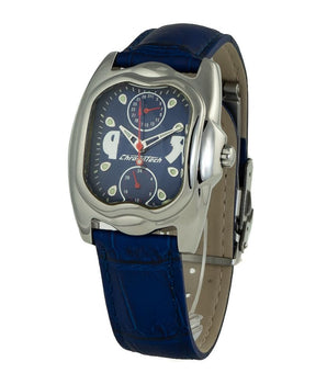 Chronotech Blue Leather Dress Watch