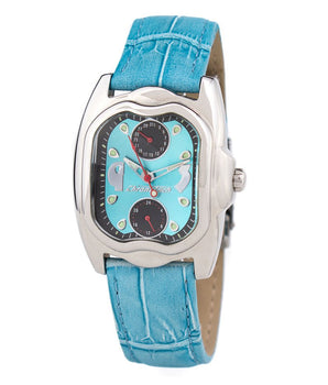 Chronotech Blue Leather Dress Watch