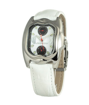 Chronotech White Leather Dress Watch