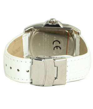 Chronotech White Leather Dress Watch