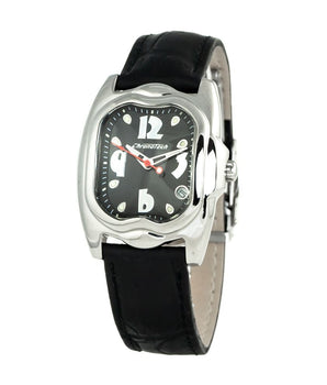 Chronotech Black Leather Dress Watch