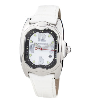 Chronotech White Leather Dress Watch