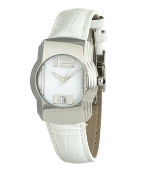 Chronotech White Leather Dress Watch