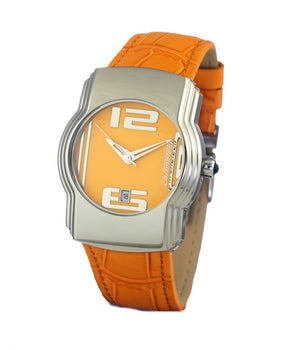 Chronotech Orange Leather Dress Watch