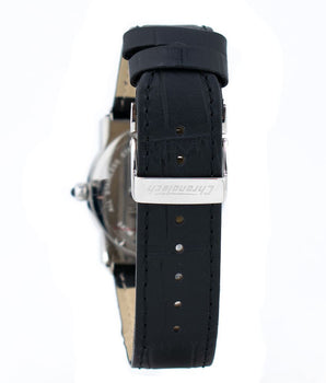 Chronotech Black Leather Dress Watch