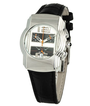 Chronotech Black Leather Dress Watch