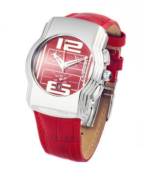 Chronotech Red Leather Dress Watch