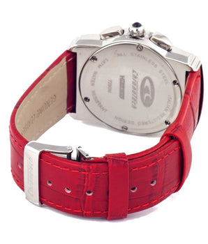 Chronotech Red Leather Dress Watch