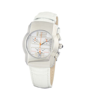 Chronotech White Leather Dress Watch