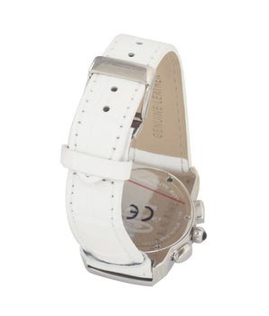 Chronotech White Leather Dress Watch