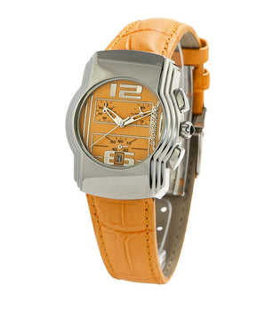 Chronotech Orange Leather Dress Watch