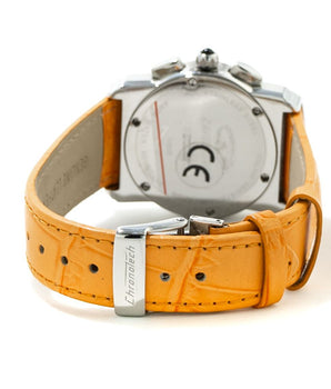 Chronotech Orange Leather Dress Watch