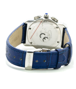 Chronotech Blue Leather Dress Watch