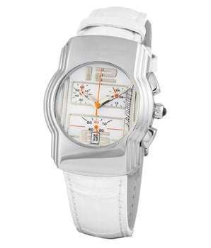 Chronotech White Leather Dress Watch