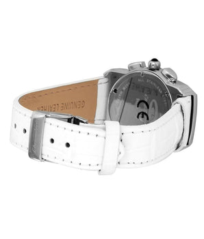 Chronotech White Leather Dress Watch