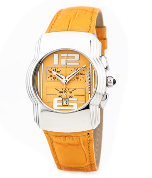 Chronotech Orange Leather Dress Watch