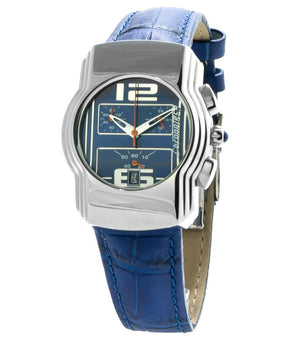 Chronotech Blue Leather Dress Watch