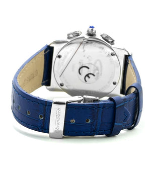 Chronotech Blue Leather Dress Watch