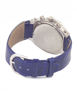 Chronotech Blue Leather Dress Watch