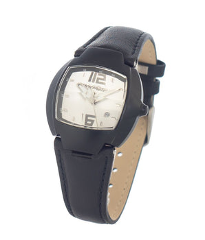 Chronotech Black Leather Dress Watch