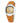 Chronotech Orange Leather Dress Watch