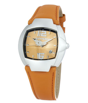 Chronotech Orange Leather Dress Watch