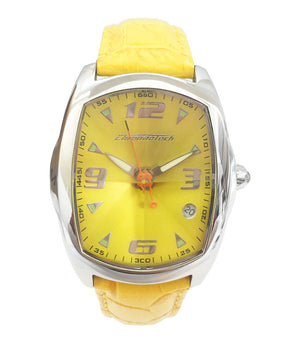 Chronotech Yellow Leather Watch