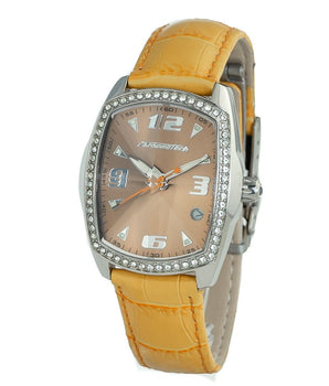 Chronotech Orange Leather Dress Watch