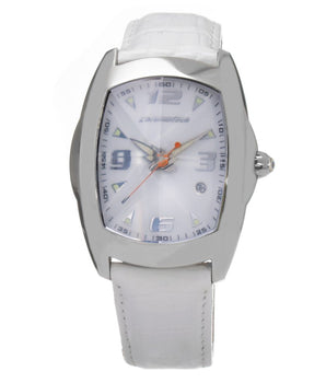 Chronotech White Leather Dress Watch