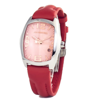 Chronotech Red Leather Dress Watch