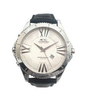 Chronotech Black Leather Dress Watch