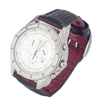 Chronotech Black Leather Dress Watch