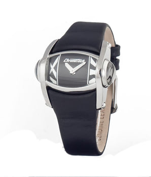 Chronotech Black Leather Dress Watch