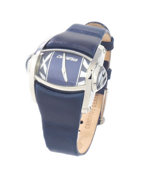 Chronotech Blue Leather Dress Watch