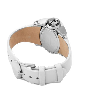 Chronotech White Leather Dress Watch
