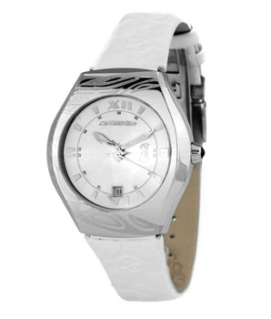 Chronotech White Leather Dress Watch