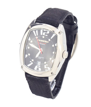 Chronotech Black Leather Dress Watch