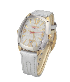 Chronotech Silver Leather Dress Watch