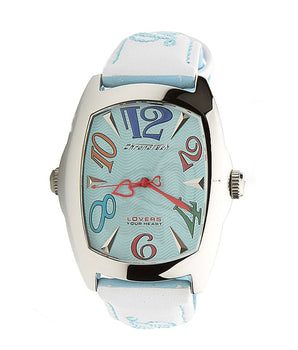 Chronotech Blue Leather Dress Watch